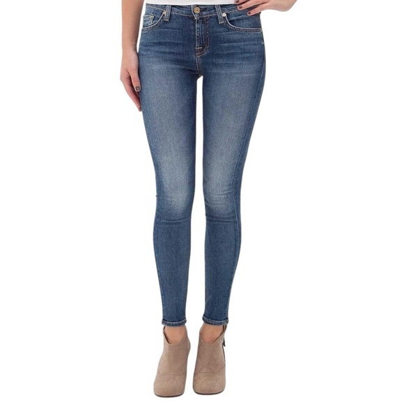 7 For All Mankind Denim - 7 For All Mankind Mid Rise Skinny Dark Wash Denim 29